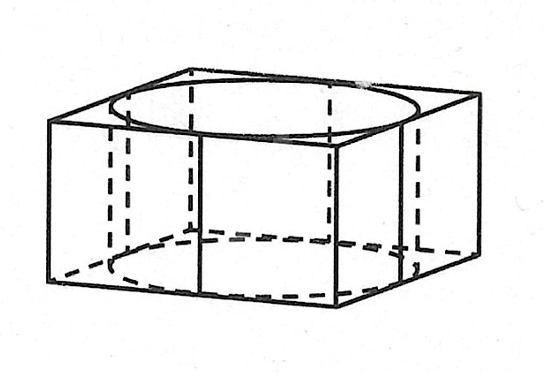 Цилиндр вписан в правильную четырехугольную призму