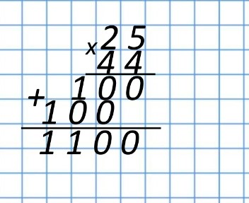 Умножение в столбик двузначных чисел результат