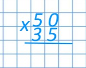 Запись умножения в столбик круглого числа 1